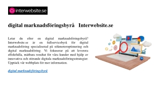 digital marknadsföringsbyrå  Interwebsite.se