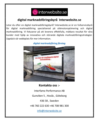 digital marknadsföringsbyrå   Interwebsite.se