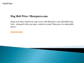 Dog Belt Price  Hearpaws.com