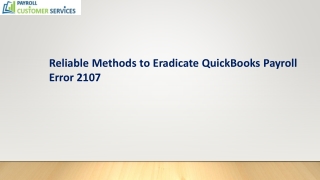 Method to fix QuickBooks Payroll error 2107