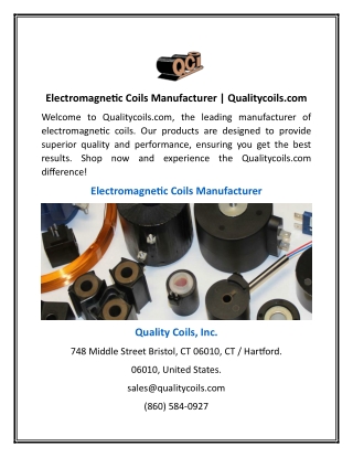 Electromagnetic Coils Manufacturer | Qualitycoils.com