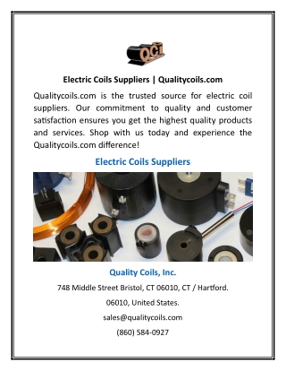 Electric Coils Suppliers | Qualitycoils.com