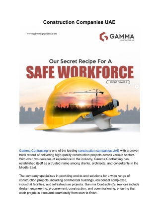 Construction Companies UAE | Gamma Contracting