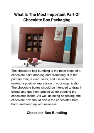 What Is The Most Important Part Of Chocolate Box Packaging