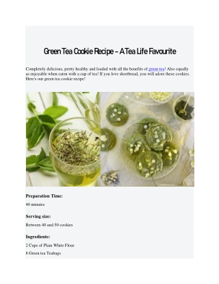 Green Tea Cookie Recipe