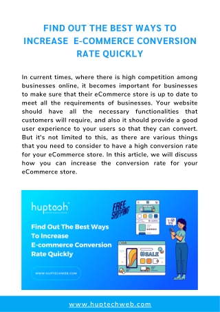 Find Out The Best Ways To Increase  E-commerce Conversion Rate Quickly