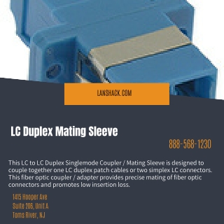 LC Duplex Mating Sleeve