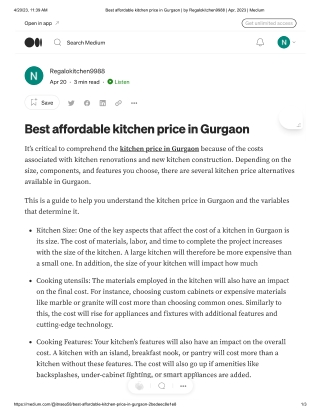 kitchen price in gurgaon