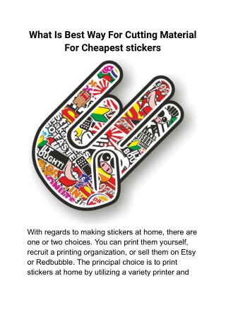 What Is Best Way For Cutting Material For Cheapest stickers