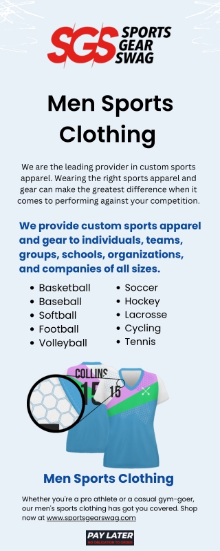 Men Sports Clothing - www.sportsgearswag.com