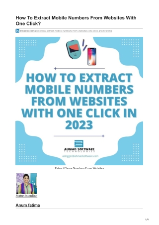 1How To Extract Mobile Numbers From Websites With One Click