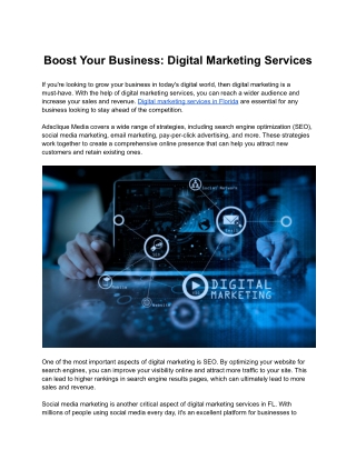 Boost Your Business: Digital Marketing Services
