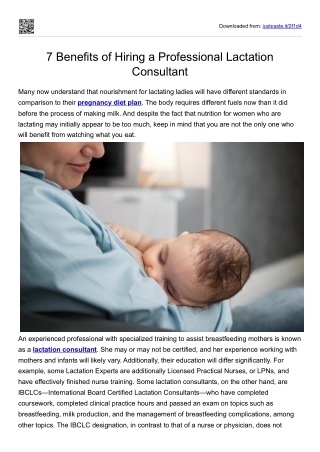 7 Benefits of Hiring a Professional Lactation Consultant