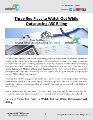 Three Red Flags to Watch Out While Outsourcing ASC Billing