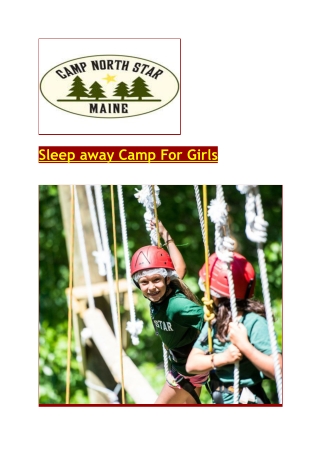 Sleep away Camp For Girls