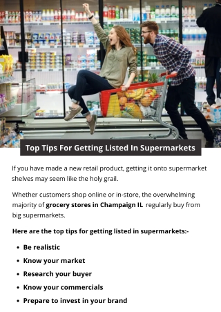 Top Tips For Getting Listed In Supermarkets
