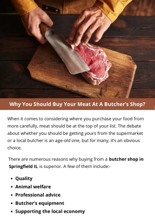 Why You Should Buy Your Meat At A Butcher’s Shop