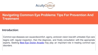Best Eye Doctor Arcadia - Understanding And Treating Common Eye Problems