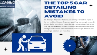 The Top 5 Car Detailing Mistakes to Avoid
