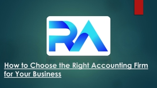 How to Choose the Right Accounting Firm for Your Business