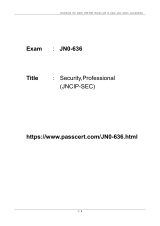 JNCIP-SEC Certification JN0-636 Updated Dumps 2023