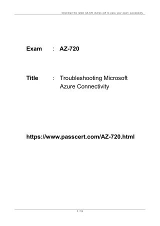 Microsoft AZ-720 Exam Dumps Updated 2023