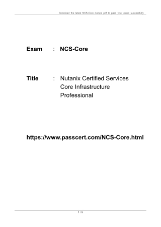 Nutanix NCS-Core Exam Dumps