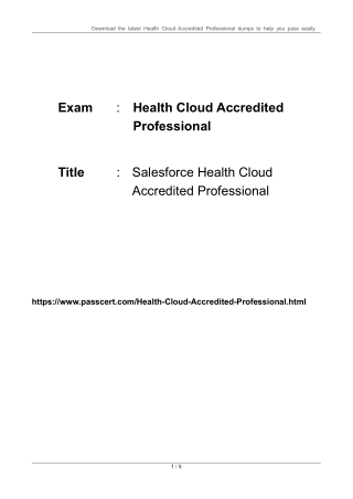 Salesforce Health Cloud Accredited Professional Exam Dumps