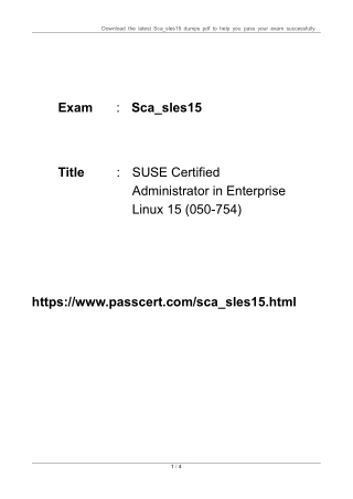 SUSE Sca_sles15 Exam Dumps Updated 2023