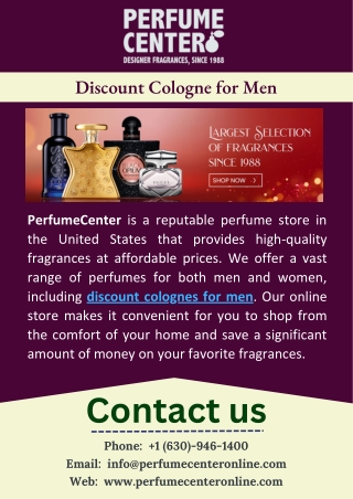Discount Cologne for Men