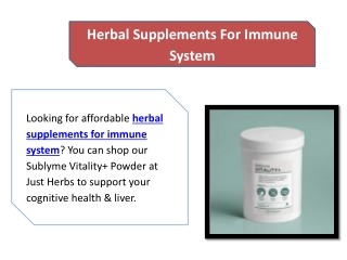 Herbal Supplements For Immune System