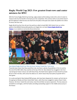 Rugby World Cup 2023 Few greatest front-rows and centre mixtures for RWC
