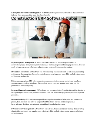 Construction ERP Software Dubai