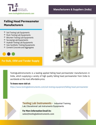 Falling Head Permeameter Manufacturers