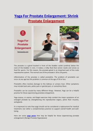 Yoga For Prostate Enlargement: Shrink Prostate Enlargement