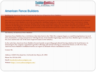 American Fence Builders