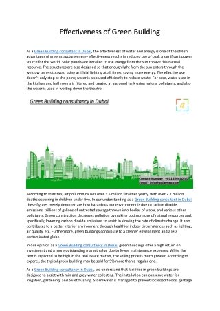 Effectiveness of Green Building