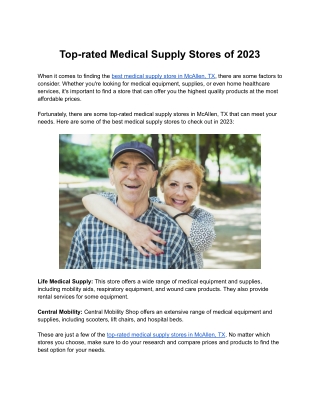 Top-rated Medical Supply Stores of 2023