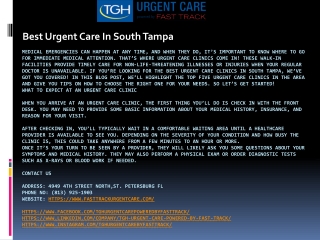 Best Urgent Care In South Tampa