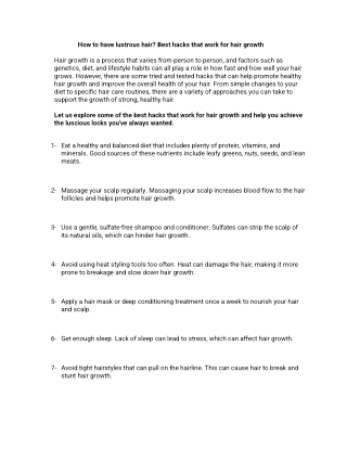 How to have lustrous hair? Best hacks that work for hair growth