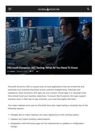 Microsoft Dynamics 365 Testing What All You Need To Know