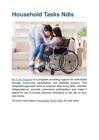 Household Tasks Ndis