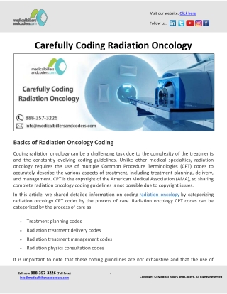 Carefully Coding Radiation Oncology