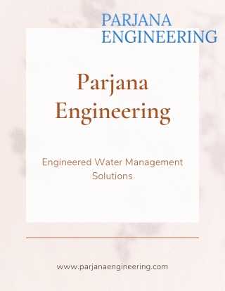 The Best Engineered Water Management Solutions at Parjana Engineering