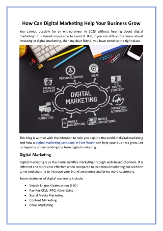 How Can Digital Marketing Help Your Business Grow