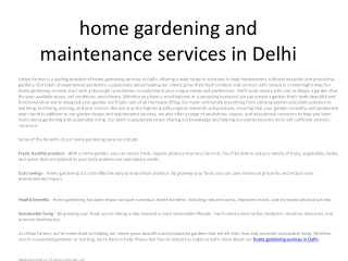 home gardening and maintenance services in Delhi