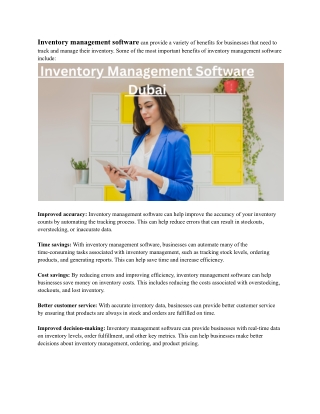 Inventory Management Software Dubai