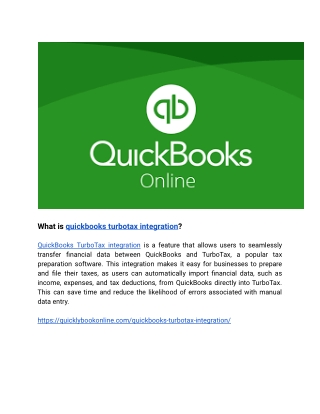 What is quickbooks turbotax integration