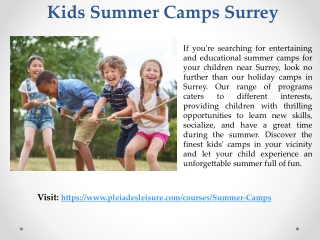 Kids Summer Camps Near Surrey