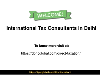 International Tax Consultants In Delhi